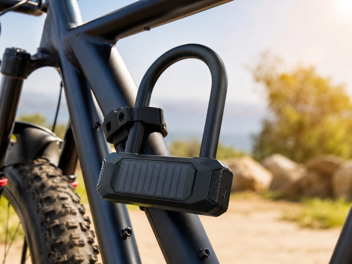 Solar bike-lock charger